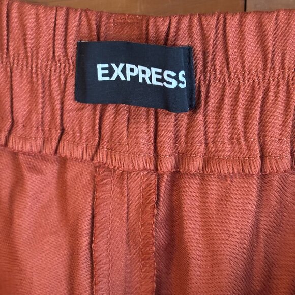 Express Women Linen Ankle High Rise pants. SZ: Large/ Burnt Orange color - Picture 12 of 12